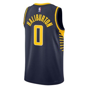 Unisex Indiana Pacers Tyrese Haliburton Nike Navy Swingman Jersey – Icon Edition