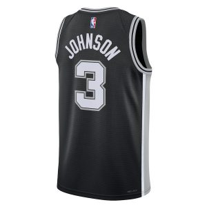 Unisex San Antonio Spurs Keldon Johnson Nike Black Swingman Jersey – Icon Edition