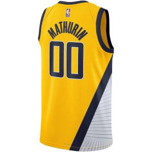 Unisex Indiana Pacers Bennedict Mathurin Jordan Brand Gold Swingman Jersey – Statement Edition