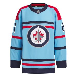 Men’s Winnipeg Jets Kyle Connor adidas Light Blue Anniversary Primegreen Authentic Player Jersey