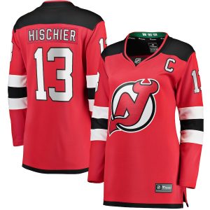 Women’s New Jersey Devils Nico Hischier Fanatics Branded Red Captain Patch Home Breakaway Jersey