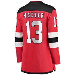 Women’s New Jersey Devils Nico Hischier Fanatics Branded Red Captain Patch Home Breakaway Jersey