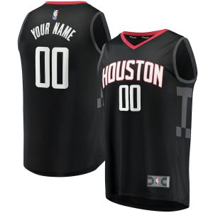 Men’s Houston Rockets Fanatics Branded Black Fast Break Replica Custom Jersey – Statement Edition