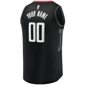 Men’s Houston Rockets Fanatics Branded Black Fast Break Replica Custom Jersey – Statement Edition