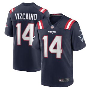 Men’s New England Patriots Tristan Vizcaino Nike Navy Home Game Player Jersey