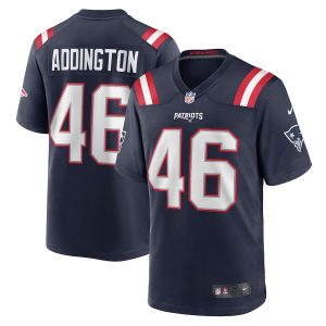 Men’s New England Patriots Tucker Addington Nike Navy Home Game Player Jersey