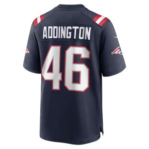 Men’s New England Patriots Tucker Addington Nike Navy Home Game Player Jersey