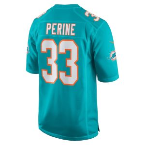 Men’s Miami Dolphins Lamical Perine Nike Aqua Home Game Player Jersey