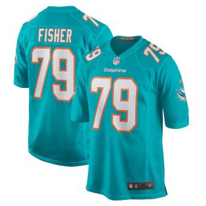 Men’s Miami Dolphins Eric Fisher Nike Aqua Home Game Player Jersey