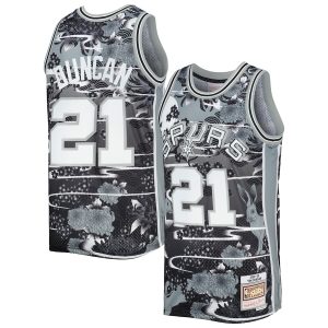 Men’s San Antonio Spurs Tim Duncan Mitchell & Ness Silver 1998/99 Hardwood Classics Lunar New Year Swingman Jersey