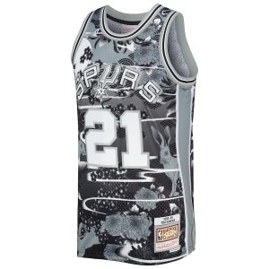 Men’s San Antonio Spurs Tim Duncan Mitchell & Ness Silver 1998/99 Hardwood Classics Lunar New Year Swingman Jersey