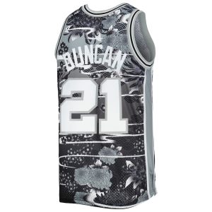 Men’s San Antonio Spurs Tim Duncan Mitchell & Ness Silver 1998/99 Hardwood Classics Lunar New Year Swingman Jersey