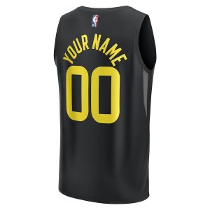 Men’s Utah Jazz Fanatics Branded Black Fast Break Custom Replica Jersey – Statement Edition