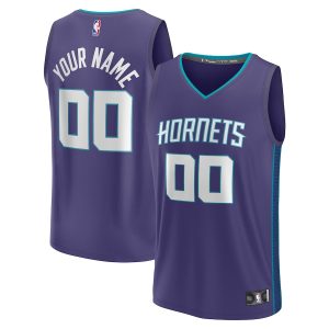 Men’s Charlotte Hornets Fanatics Branded Purple Fast Break Custom Jersey – Statement Edition