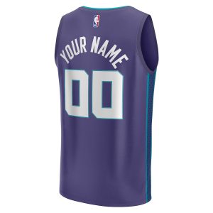 Men’s Charlotte Hornets Fanatics Branded Purple Fast Break Custom Jersey – Statement Edition