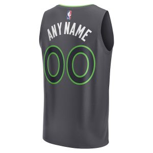 Men’s Minnesota Timberwolves Fanatics Branded Black Custom Fast Break Jersey – Statement Edition