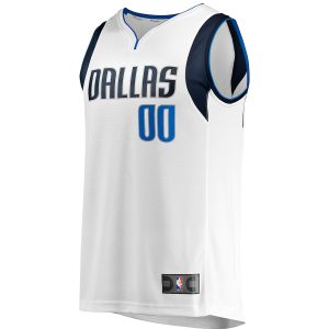 Men’s Dallas Mavericks Fanatics Branded White Fast Break Custom Replica Jersey – Association Edition