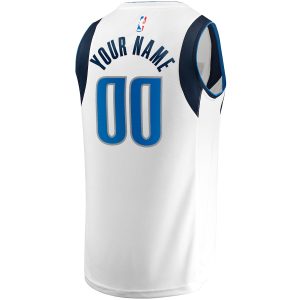 Men’s Dallas Mavericks Fanatics Branded White Fast Break Custom Replica Jersey – Association Edition