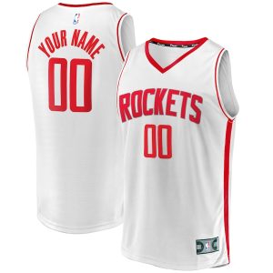 Men’s Houston Rockets Fanatics Branded White Fast Break Custom Replica Jersey – Association Edition