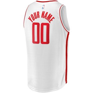 Men’s Houston Rockets Fanatics Branded White Fast Break Custom Replica Jersey – Association Edition