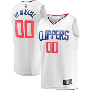 Men’s LA Clippers Fanatics Branded White Fast Break Custom Replica Jersey – Association Edition