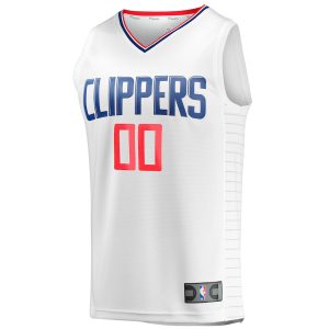 Men’s LA Clippers Fanatics Branded White Fast Break Custom Replica Jersey – Association Edition