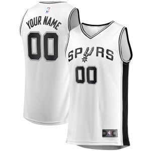 Men’s San Antonio Spurs Fanatics Branded White Fast Break Custom Replica Jersey – Association Edition