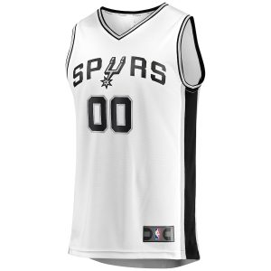 Men’s San Antonio Spurs Fanatics Branded White Fast Break Custom Replica Jersey – Association Edition