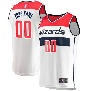 Men’s Washington Wizards Fanatics Branded White Fast Break Custom Replica Jersey – Association Edition