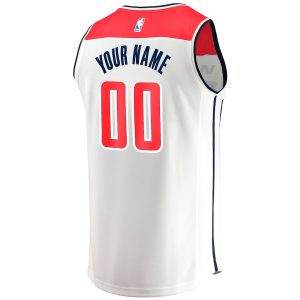 Men’s Washington Wizards Fanatics Branded White Fast Break Custom Replica Jersey – Association Edition