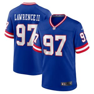 Men’s New York Giants Dexter Lawrence II Nike Royal Classic Game Player Jersey