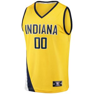 Men’s Indiana Pacers Fanatics Branded Yellow Fast Break Custom Jersey – Statement Edition