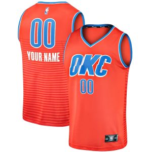 Men’s Oklahoma City Thunder Fanatics Branded Orange Fast Break Custom Replica Jersey – Statement Edition