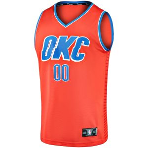 Men’s Oklahoma City Thunder Fanatics Branded Orange Fast Break Custom Replica Jersey – Statement Edition