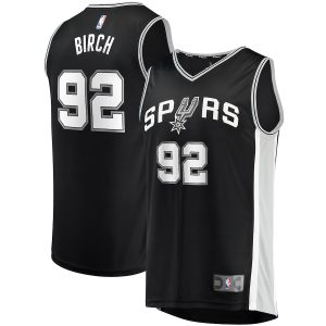 Men’s San Antonio Spurs Khem Birch Fanatics Branded Black Fast Break Player Jersey – Icon Edition