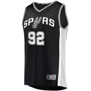 Men’s San Antonio Spurs Khem Birch Fanatics Branded Black Fast Break Player Jersey – Icon Edition