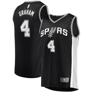 Men’s San Antonio Spurs Devonte’ Graham Fanatics Branded Black Fast Break Player Jersey – Icon Edition