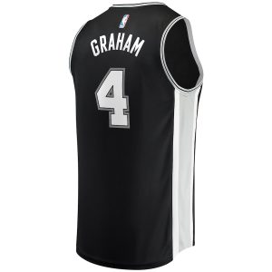 Men’s San Antonio Spurs Devonte’ Graham Fanatics Branded Black Fast Break Player Jersey – Icon Edition