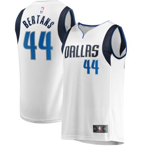 Men’s Dallas Mavericks Davis Bertans Fanatics Branded White Fast Break Player Jersey – Association Edition