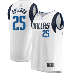 Men’s Dallas Mavericks Reggie Bullock Fanatics Branded White Fast Break Player Jersey – Association Edition