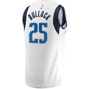 Men’s Dallas Mavericks Reggie Bullock Fanatics Branded White Fast Break Player Jersey – Association Edition