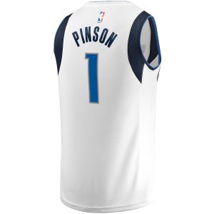 Men’s Dallas Mavericks Theo Pinson Fanatics Branded White Fast Break Player Jersey – Association Edition