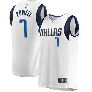 Men’s Dallas Mavericks Dwight Powell Fanatics Branded White Fast Break Player Jersey – Association Edition