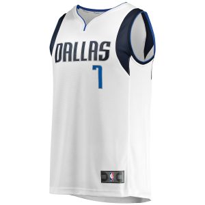 Men’s Dallas Mavericks Dwight Powell Fanatics Branded White Fast Break Player Jersey – Association Edition