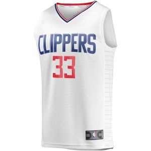 Men’s LA Clippers Nicolas Batum Fanatics Branded White Fast Break Player Jersey – Association Edition