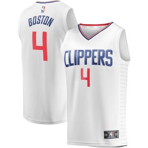 Men’s LA Clippers Brandon Boston Fanatics Branded White Fast Break Player Jersey – Association Edition