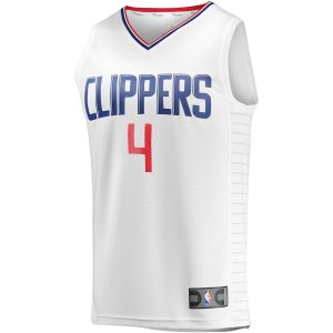 Men’s LA Clippers Brandon Boston Fanatics Branded White Fast Break Player Jersey – Association Edition