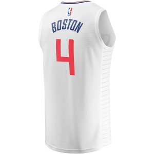 Men’s LA Clippers Brandon Boston Fanatics Branded White Fast Break Player Jersey – Association Edition