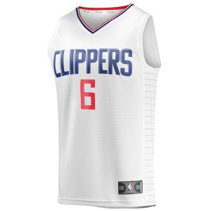 Men’s LA Clippers Moses Brown Fanatics Branded White Fast Break Player Jersey – Association Edition