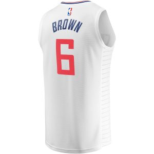 Men’s LA Clippers Moses Brown Fanatics Branded White Fast Break Player Jersey – Association Edition